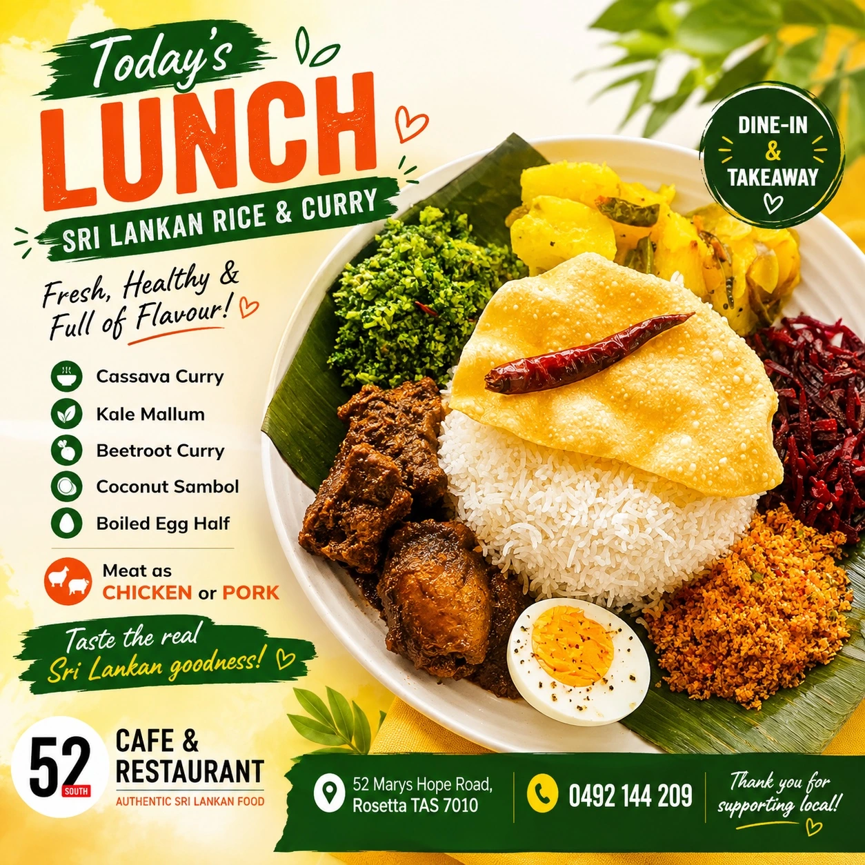 Rice and curry lunch at 52 South