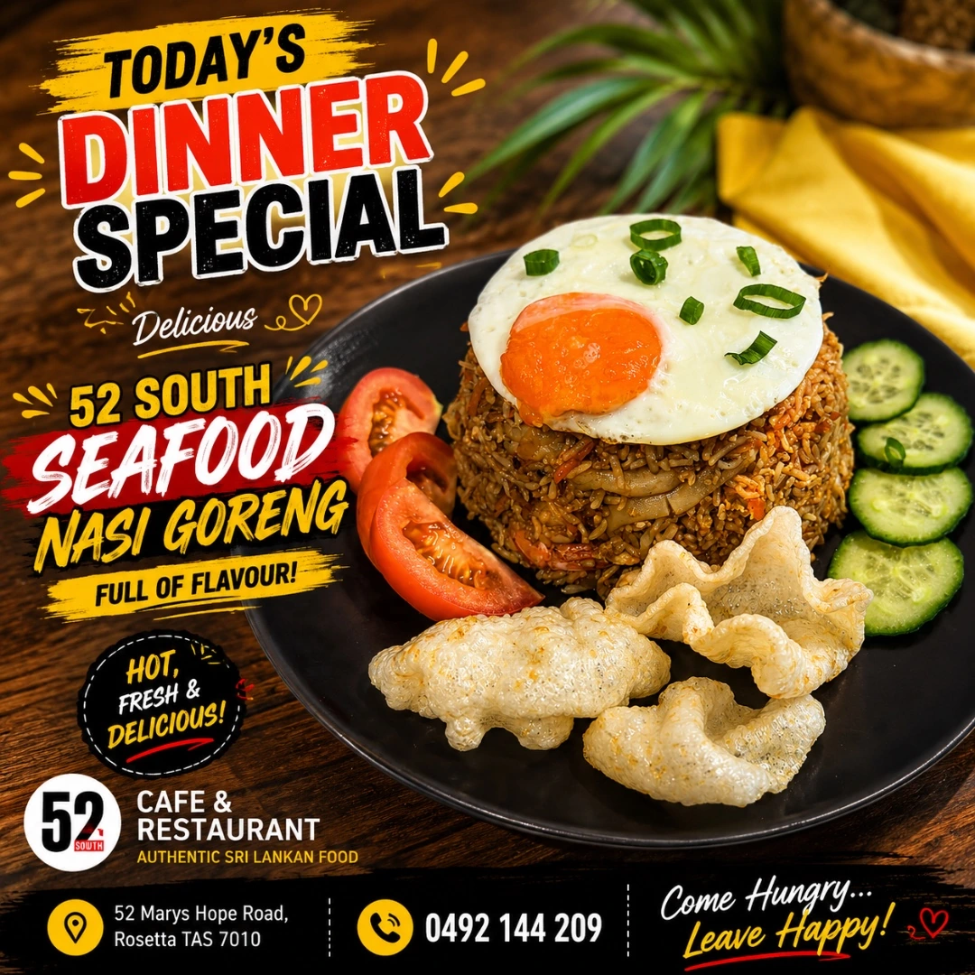 Seafood nasi goreng at 52 South